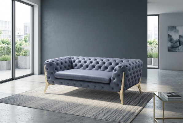 Sofa Chesterfield Couch Polster XXL Grouss Garnitur Textil 4+2 Designer Couchen