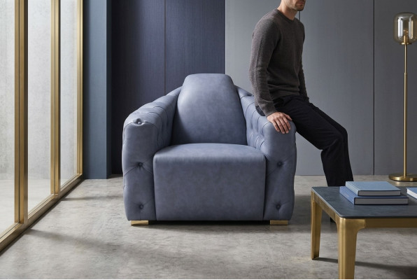 Italienesch Design Sofa 2x Eenzelstull Canapé Set 1+1 Sëtz Këssen Set Chesterfield Nei