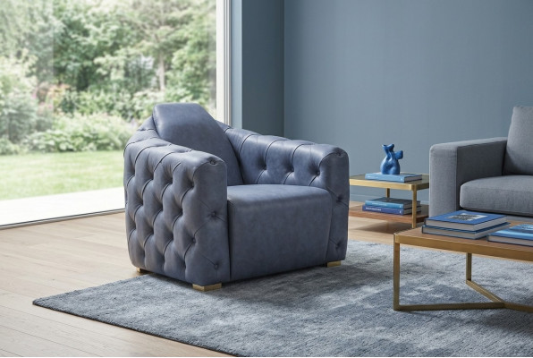 Italienesch Design Sofa 2x Eenzelstull Canapé Set 1+1 Sëtz Këssen Set Chesterfield Nei