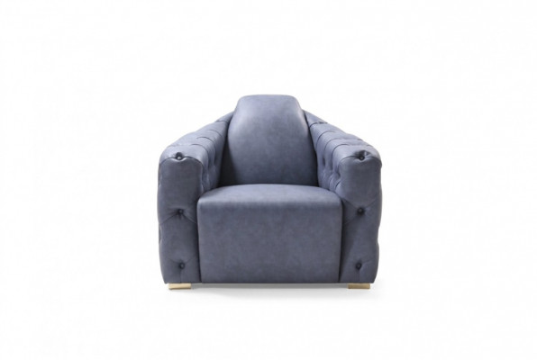 Italienesch Design Sofa 2x Eenzelstull Canapé Set 1+1 Sëtz Këssen Set Chesterfield Nei