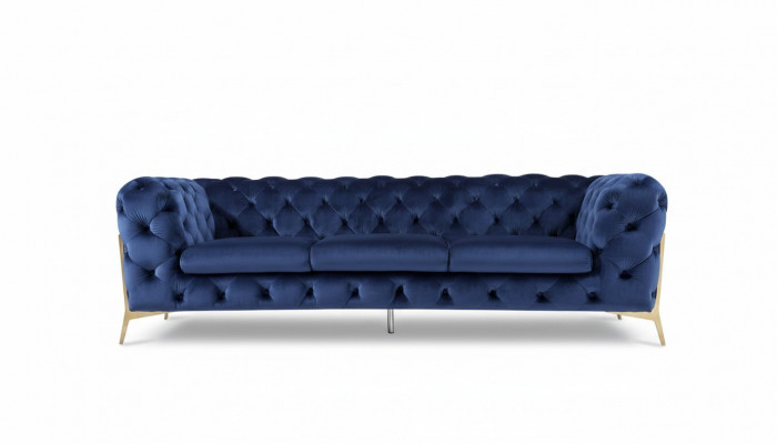 Sofa Chesterfield Couch Polster XXL Garnitur Textil 3+3 Designer Couchen Blo