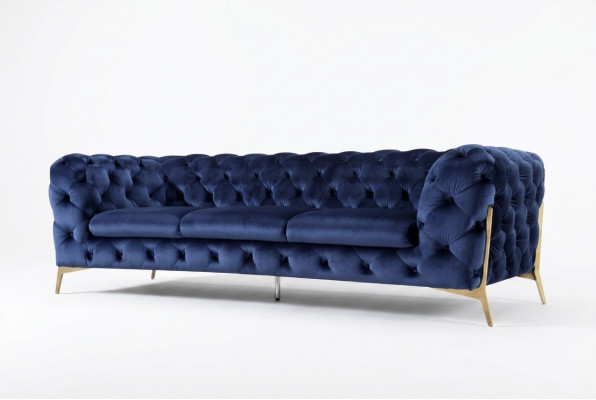 Chesterfield 3 Sëtz Couch Gepolstert Dräi Sëtzer Design Couchen Textil Stoff Italien