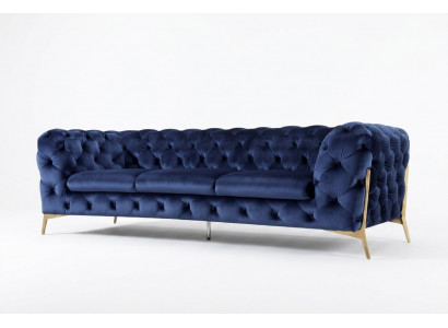 Chesterfield 3 Sëtz Couch Gepolstert Dräi Sëtzer Design Couchen Textil Stoff Italien