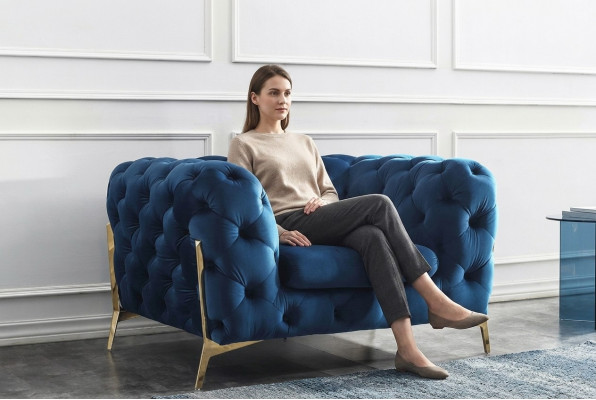 Chesterfield Set 2x Fauteuil Couch Set Chesterfield 1+1 Sëtz Polster Fauteuil