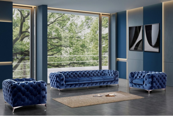 Sofa Chesterfield Canapé Këssen XXL Grouss Garnitur Textil 3+3 Designer Canapéen