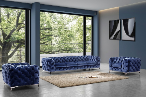 Canapé Chesterfield Canapé Polster Garnitur Stoff 2+1 Designer Canapéen Nei XXL Grouss