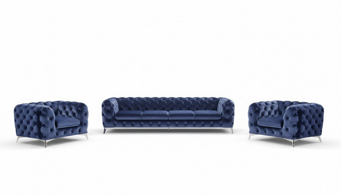 Canapé Chesterfield Canapé Polster Garnitur Stoff 2+1 Designer Canapéen Nei XXL Grouss