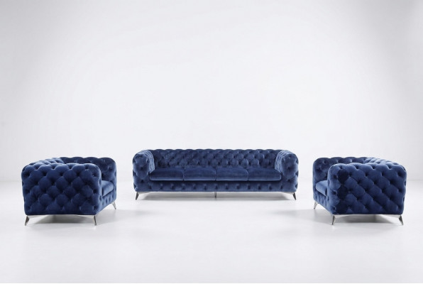 Chesterfield Sofa Couch Polster XXL Grouss Garnitur Textil 2+1+1 Designer Couchen