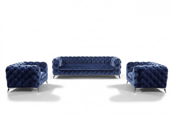 Italienesch Canapé 2x Eenzelsteller Sofa Set Polsterset Chesterfield Nei 1+1 Sëtz.