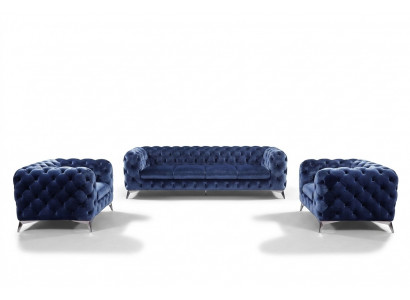 Italienesch Canapé 2x Eenzelsteller Sofa Set Polsterset Chesterfield Nei 1+1 Sëtz.