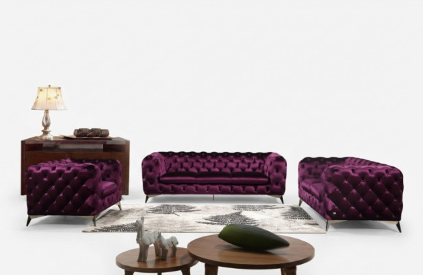 Chesterfield Sofa XXL Grouss Garnitur Textil 3+1+1 Designer Couchen Polster
