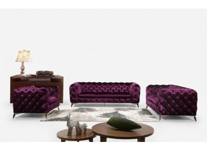 Chesterfield Sofa XXL Grouss Garnitur Textil 3+1+1 Designer Couchen Polster