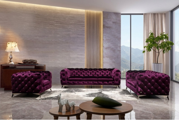 Sofa XXL Grouss Chesterfield Couche Polster Garnitur Textil 3+3 Designer Couchen