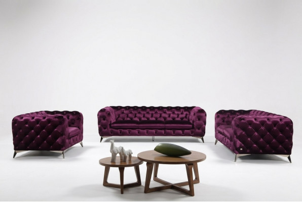Sofa XXL Grouss Chesterfield Couche Polster Garnitur Textil 3+3 Designer Couchen