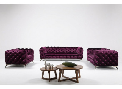 Sofa XXL Grouss Chesterfield Couche Polster Garnitur Textil 3+3 Designer Couchen