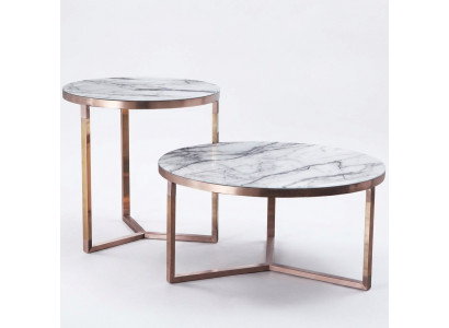 Designer Metall Canapé Glasdësch + Säitendëscher Sofa Nei 2-stéck Set