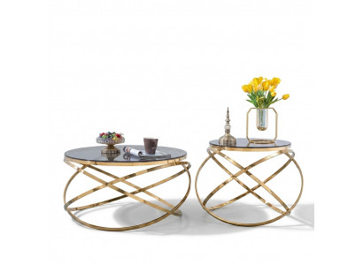 Bäistell-Couchtisch Ronn Dëscher Ronn Sofa Metall Konschtmërbeld Designer Luxus