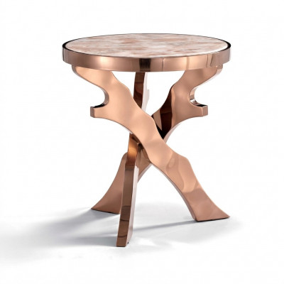 Couch Bäistelltisch Ronn Dëscher Ronner Metall Glas Designer Wunnzëmmer