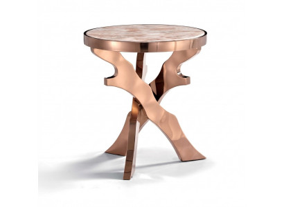 Couch Bäistelltisch Ronn Dëscher Ronner Metall Glas Designer Wunnzëmmer