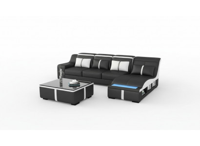 Eck-Canapé Couch Polster Eck-Sëtz L-Form Lieder Garnitur Wunnlandschaft