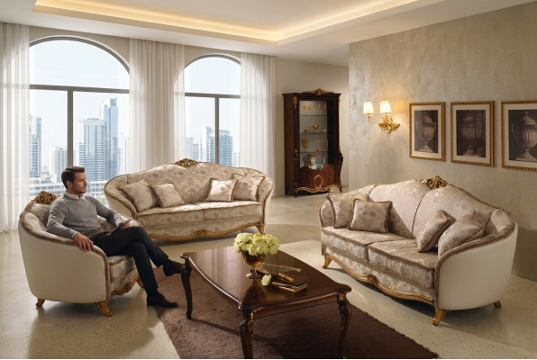 Luxus Klass 3+1+1 Italienesch Miwwelen Sofagemeng Canapé Sofa Nei