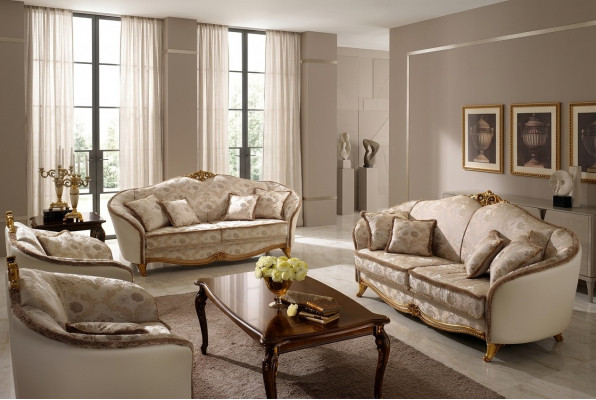 Luxus Klass 3+1+1 Italienesch Miwwelen Sofagemeng Canapé Sofa Nei