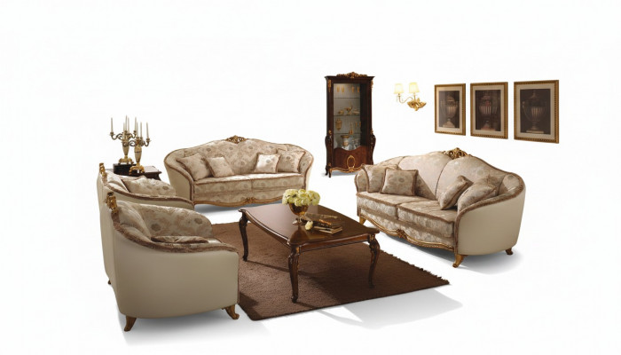 Luxus Klass 3+1+1 Italienesch Miwwelen Sofagemeng Canapé Sofa Nei