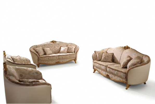 Luxus Klass 3+2+1 Italienesch Miwwel Sofasett Canapé Sofa Nei