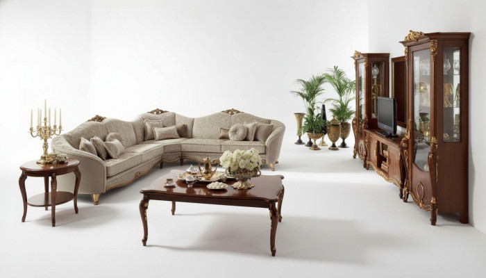 Klassesch Design Canapé Eckcanapé Wunnlandschaft Canapé Polster Sëtz arredoclassic
