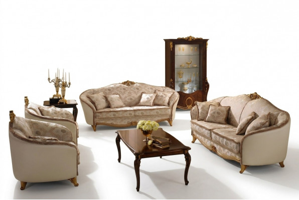 Sofa Couch 3 Plazen ouni 2+1 Designer Miwwelen Klassesch Barock Rokoko