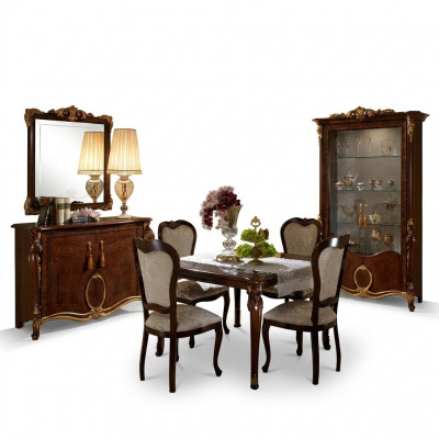 Iessdësch Dësch Iesssall Dëscher Holz Jugendstil Italienesch Miwwelen