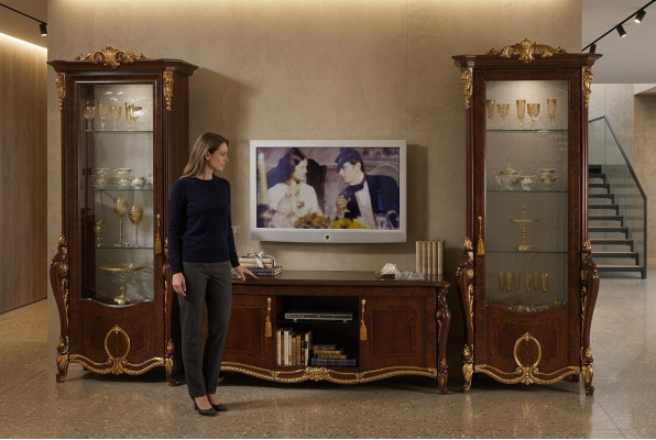 Klassesch Wunnwand Vitrine Kommode Schaf Sideboard Barock Rokoko