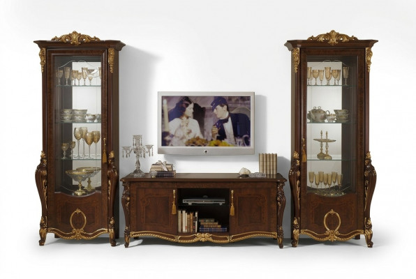 Klassesch Wunnwand Vitrine Kommode Schaf Sideboard Barock Rokoko