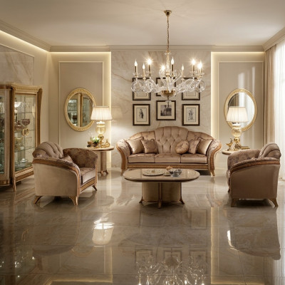 Luxus Klass 2+1 Italienesch Miwwele Sofagarnitur Canapé Sofa arredoclassic™ Neit