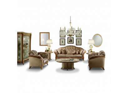 Suffagarnitur Sofa Canapé 3 + 2 Wunnzëmmer Designer Miwwelen Klassesch Barock