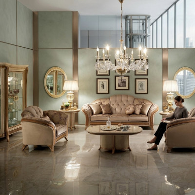 Canapé Grupp Sofa Couch 3 + 3 Wunnzëmmer Designer Miwwelen Klassesch Barock