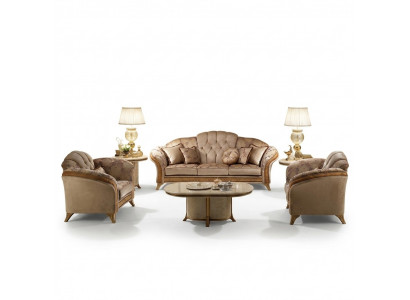 Canapé Grupp Sofa Couch 3 + 3 Wunnzëmmer Designer Miwwelen Klassesch Barock