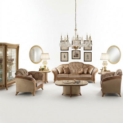 Sofa Canapé 3 Sitzplazen (ouni 2+1) Nei Sofas 2er Designer Miwwelen Klassesch