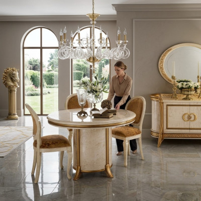 Iessdësch Dësch Ronndësch Designer Barock Rokoko klassesch Jugendstil antik