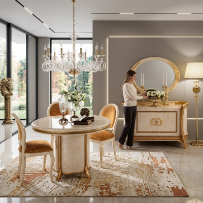 arredoclassic™ Luxus Klass Mëbel Iesszëmmer Rond Dësch Iessdësch
