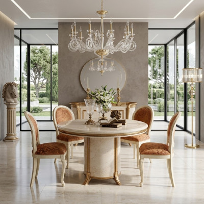 arredoclassic™ Luxus Klass Mëbel Iesszëmmer Rond Dësch Iessdësch