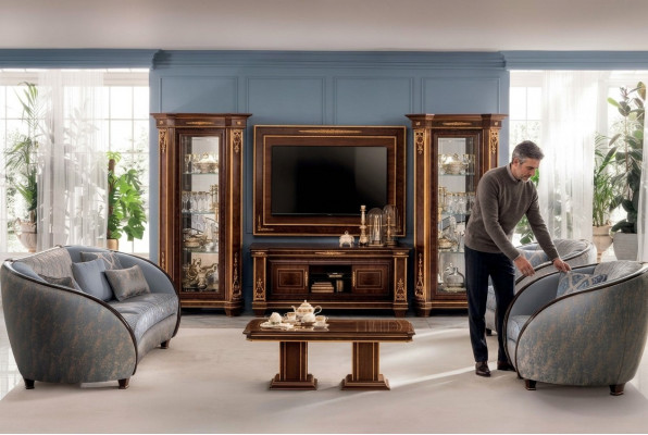 Italienesch Wunnzëmmer Polstermöbel Sofa-Set 3+2+1 Komplett Set