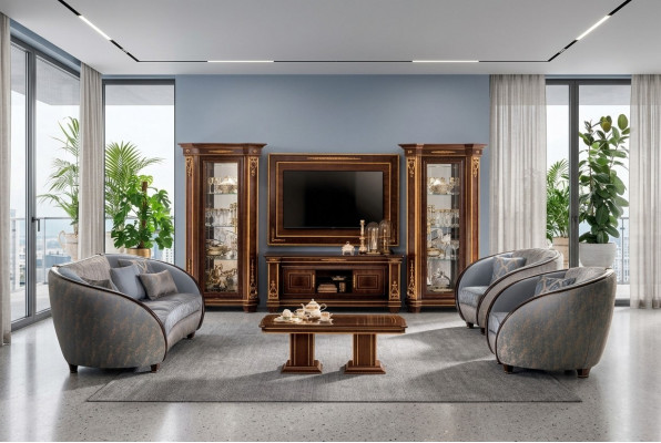 Italienesch Wunnzëmmer Polstermöbel Sofa-Set 3+2+1 Komplett Set