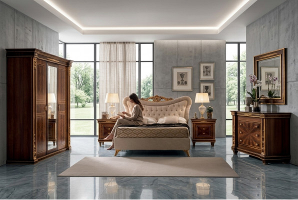 arredoclassic™ Schlofgemaach Set Modigliani Barock Rokoko Bett Komoud 4tlg.