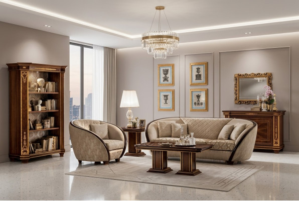 Luxus Klass 3+2+1 Italesch Miwwelen Sofaensemble Sofa Nei arredoclassic