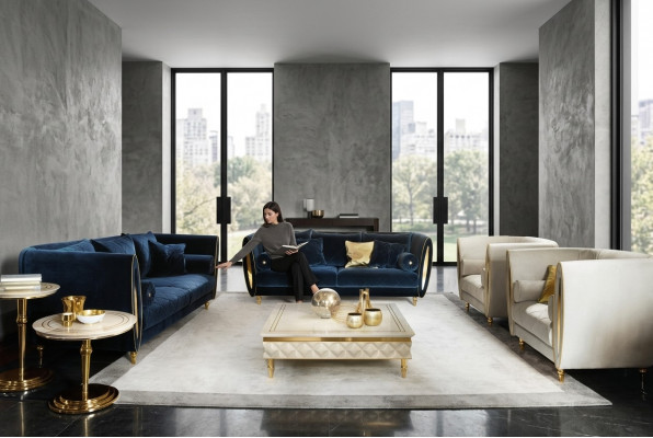Luxus Klass 3+2 Italienesch Miwwele Sofagarnitur Canapé Sofa Nei