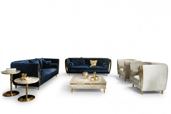 Luxus Klass 3+2 Italienesch Miwwele Sofagarnitur Canapé Sofa Nei