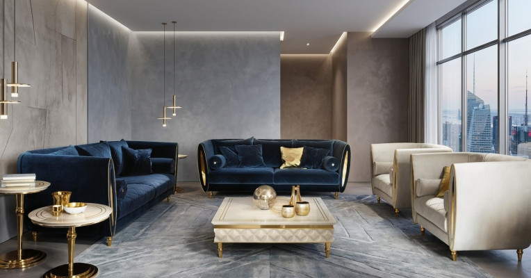 Canapé-Set Sofa Couch 3 + 2 Wunnzëmmer Designer Miwwelen Klassesch