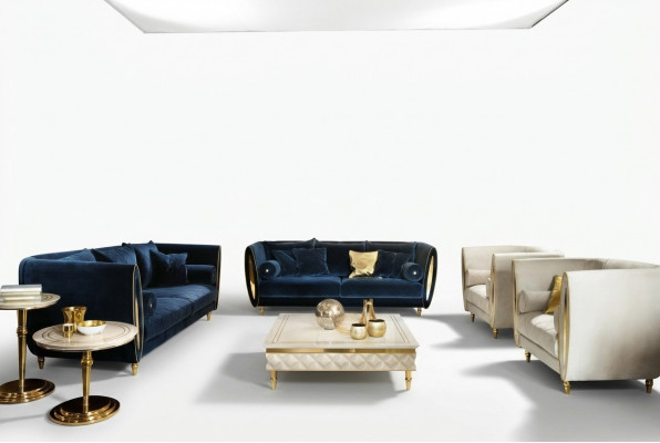 Canapé-Set Sofa Couch 3 + 2 Wunnzëmmer Designer Miwwelen Klassesch