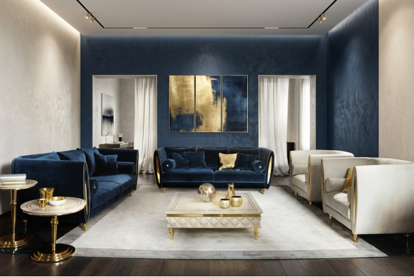 Sofagarnitur Canapé Canapé 3 + 3 Wunnzëmmer Designer Barock Miwwelen Klassesch